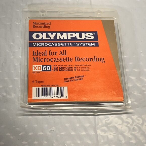Olympus Microcassette Tapes XB60 6 Pk MC-60, 1 tape missing reusable package - Picture 5 of 9